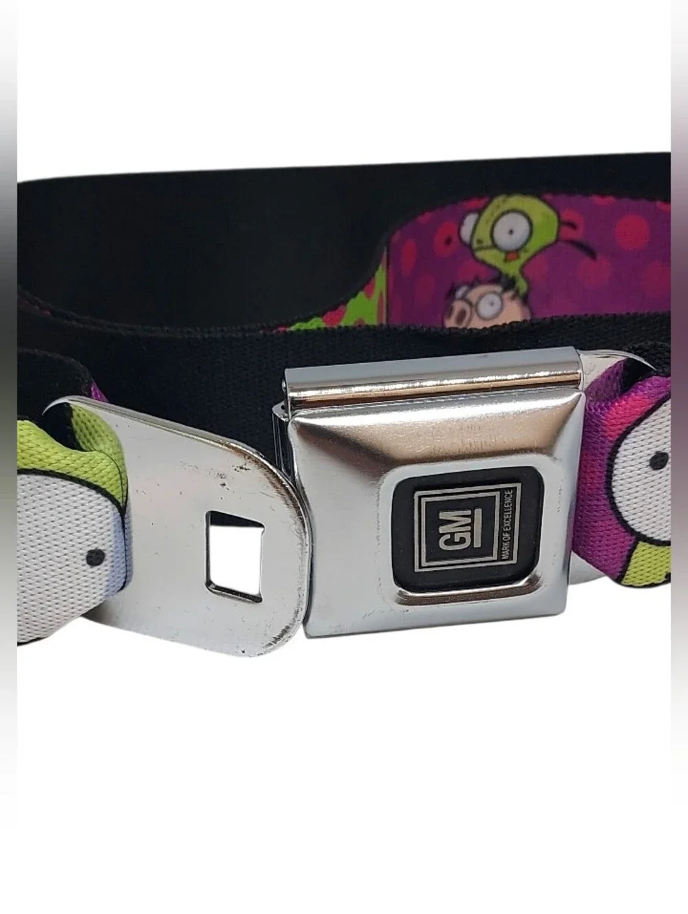Vintage Belt Invader Zim GM Seatbelt Buckle Belt - NWOT